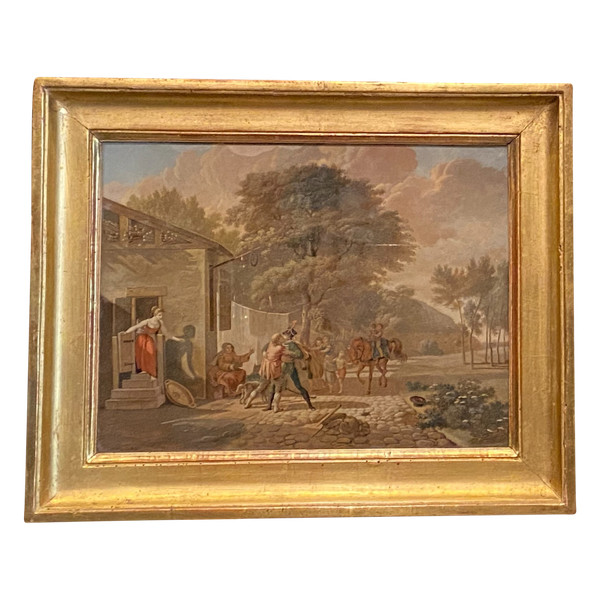 Tableau, fixé sous verre