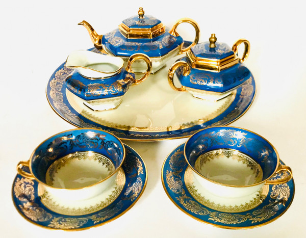 Service à thé « tête à tête «  en porcelaine De Limoges 