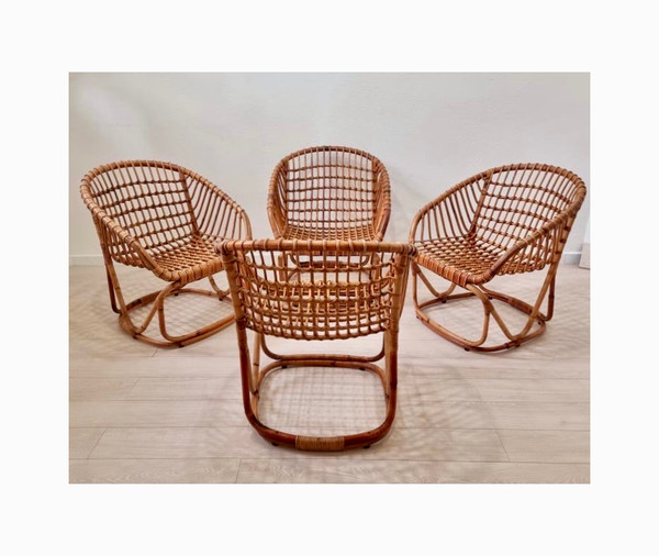 Fauteuil en rotin de Tito Agnoli pour Pierantonio Bonacina, Italie 1958