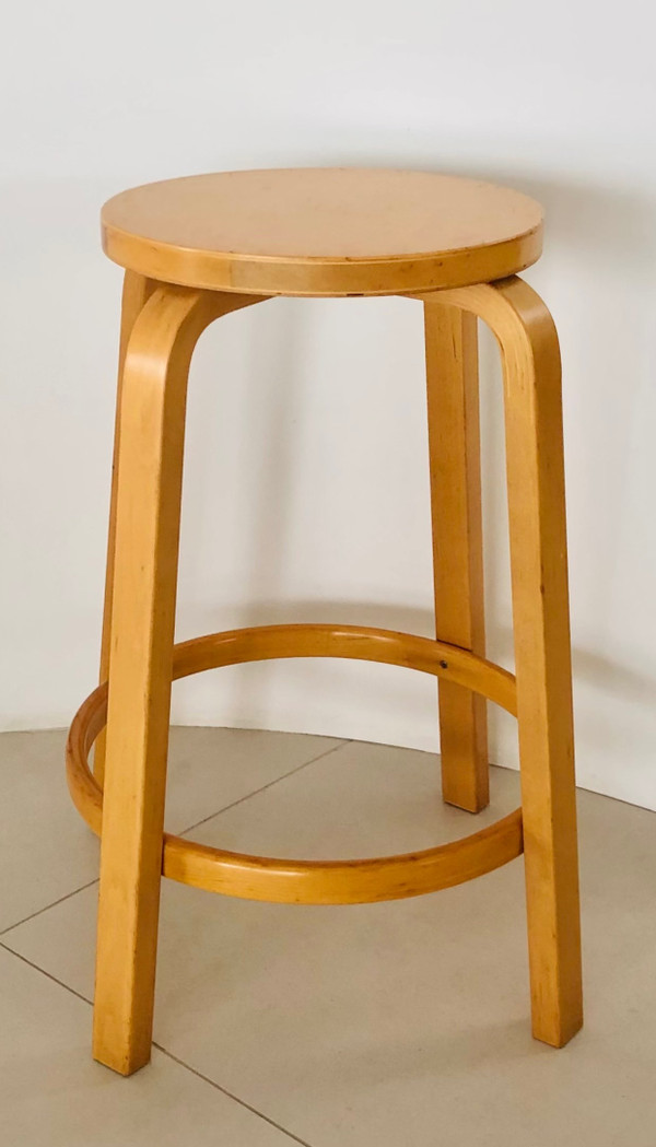 Bar stool 64 by Alvar Aalto for Artek, Finland 1980s