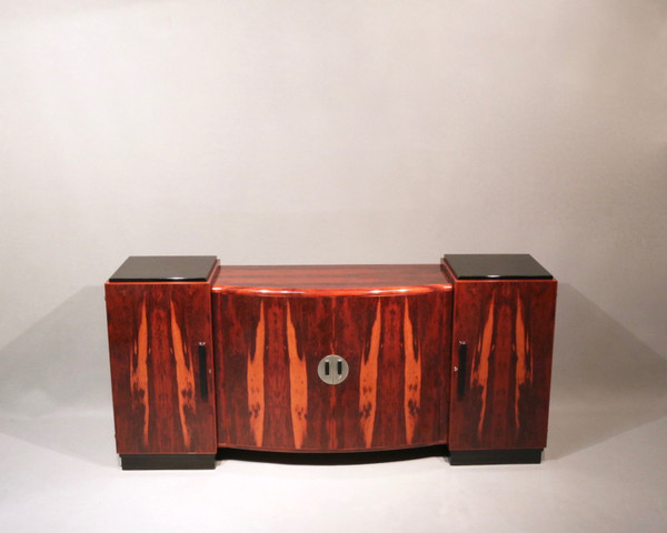 Sideboard, Art-Déco-Sideboard aus Makassar-Ebenholz