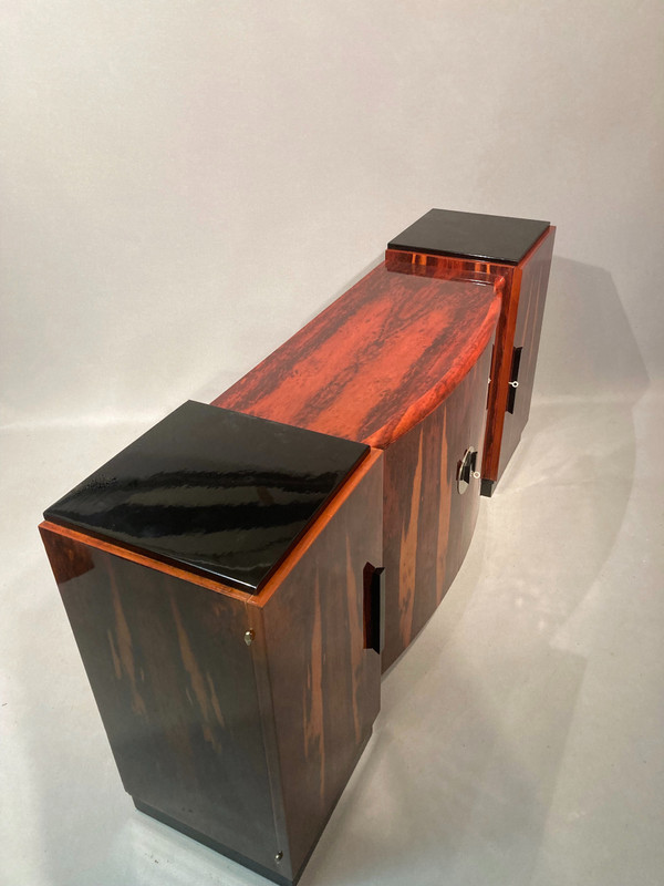 Sideboard, Art-Déco-Sideboard aus Makassar-Ebenholz