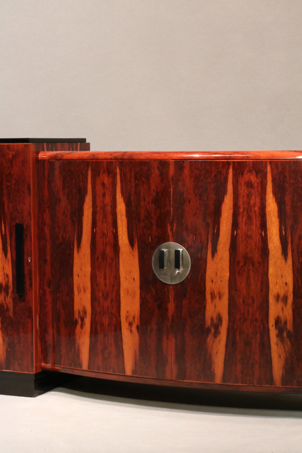Sideboard, Art-Déco-Sideboard aus Makassar-Ebenholz