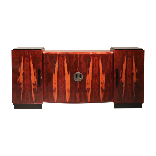 Sideboard, Art-Déco-Sideboard aus Makassar-Ebenholz