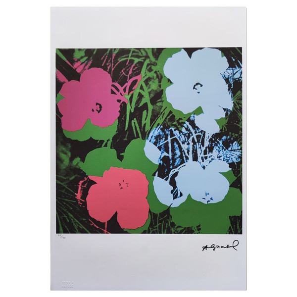 1980s Gorgeous Andy Warhol "Flowers" Limited Edition Lithograph