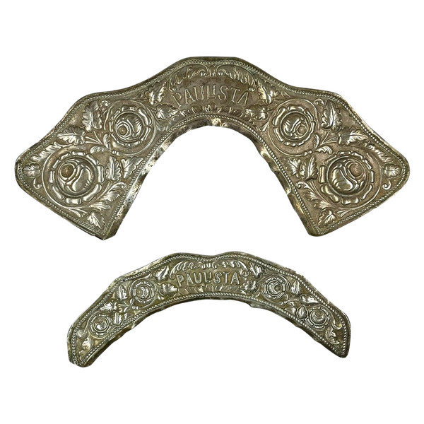 DEUX PLAQUES de SELLE de GAUCHO - Argentine - Vers 1900