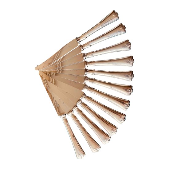 12 art nouveau table knives