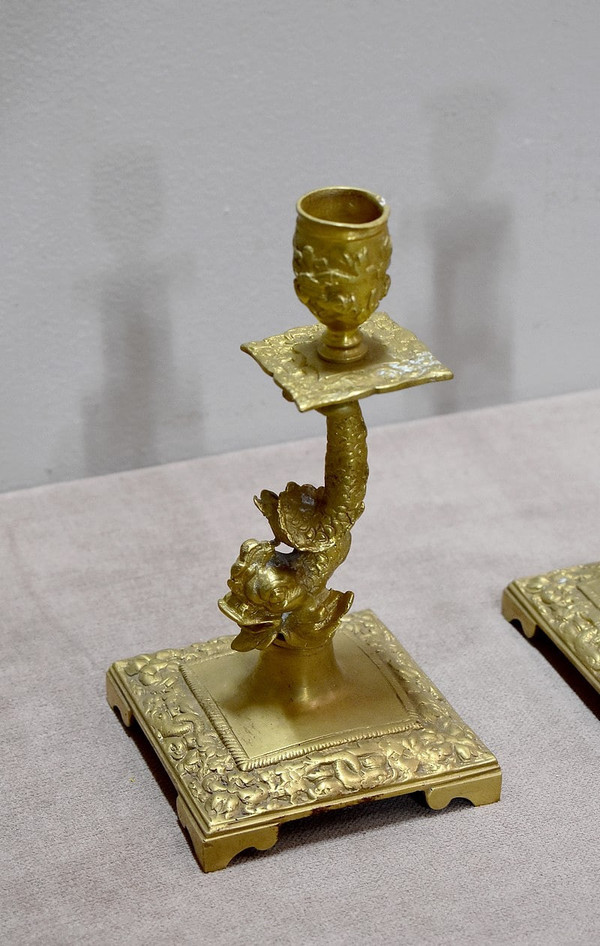 Pair of Bronze Candlesticks – 19th Century