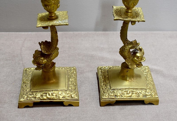 Pair of Bronze Candlesticks – 19th Century