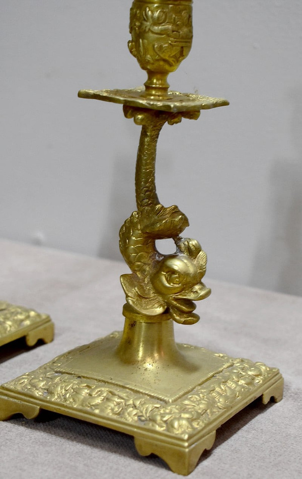 Pair of Bronze Candlesticks – 19th Century