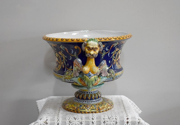 Nevers Earthenware Planter Signed – Late 19th Century