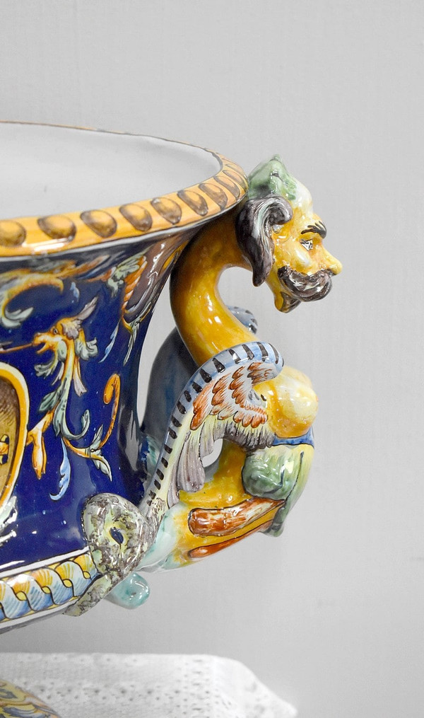 Nevers Earthenware Planter Signed – Late 19th Century