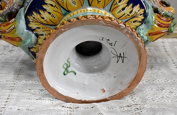 Nevers Earthenware Planter Signed – Late 19th Century