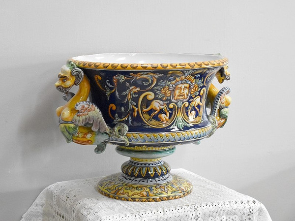 Nevers Earthenware Planter Signed – Late 19th Century