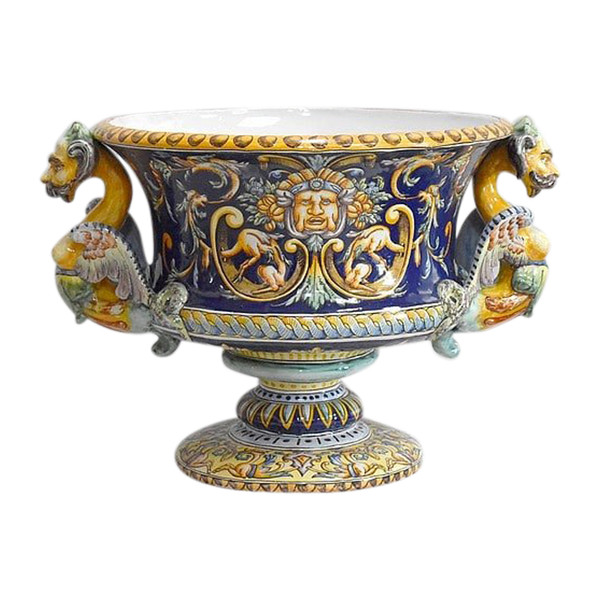 Nevers Earthenware Planter Signed – Late 19th Century