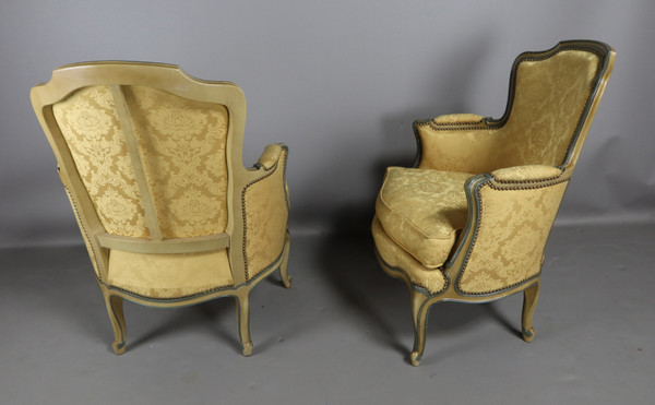 Paire de bergères style Louis XV