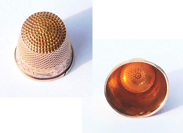 Small Sewing Thimble In 18 Carat Solid Gold For Little Girl Late 19th Century