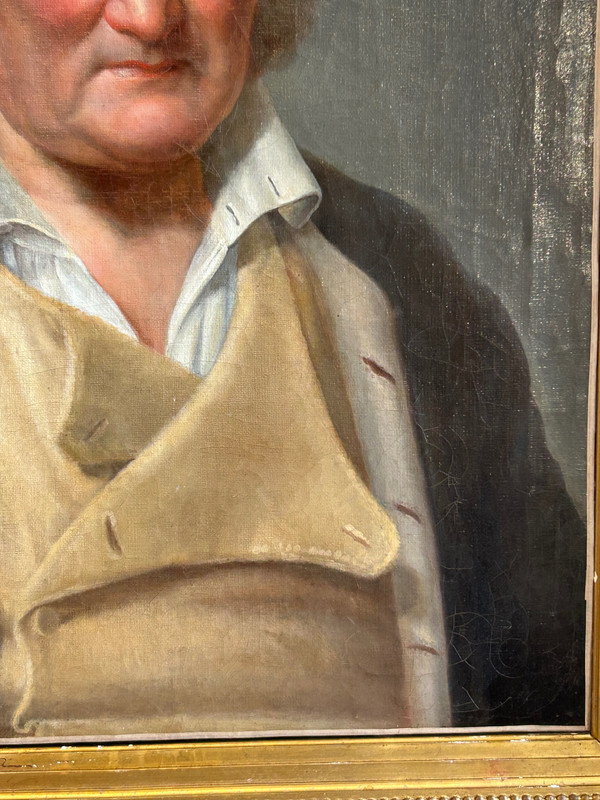 Portrait D’homme D’époque Empire - Huile Sur Toile Début XIXéme 