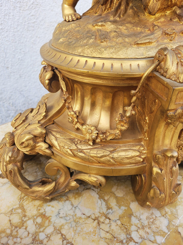Buhot, Aux Puttis Fireplace Trim, Gilt Bronze, 19th Century