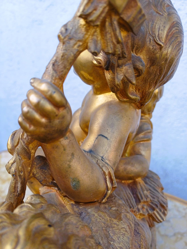 Buhot, Aux Puttis Fireplace Trim, Gilt Bronze, 19th Century