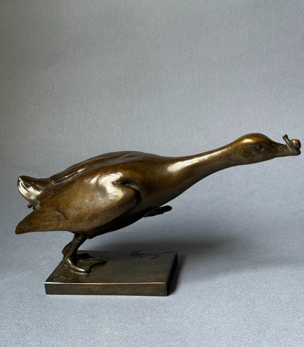 Bronze ArtDeco „Der Gänseschritt“ Édouard-Marcel SANDOZ (Susse Frères)