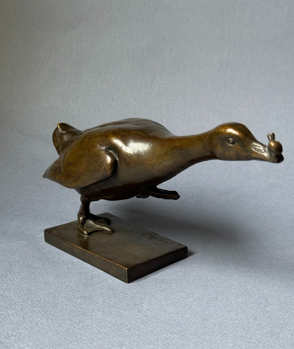 Bronze ArtDeco „Der Gänseschritt“ Édouard-Marcel SANDOZ (Susse Frères)