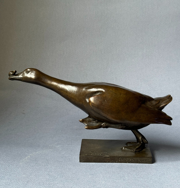 Bronze ArtDeco „Der Gänseschritt“ Édouard-Marcel SANDOZ (Susse Frères)