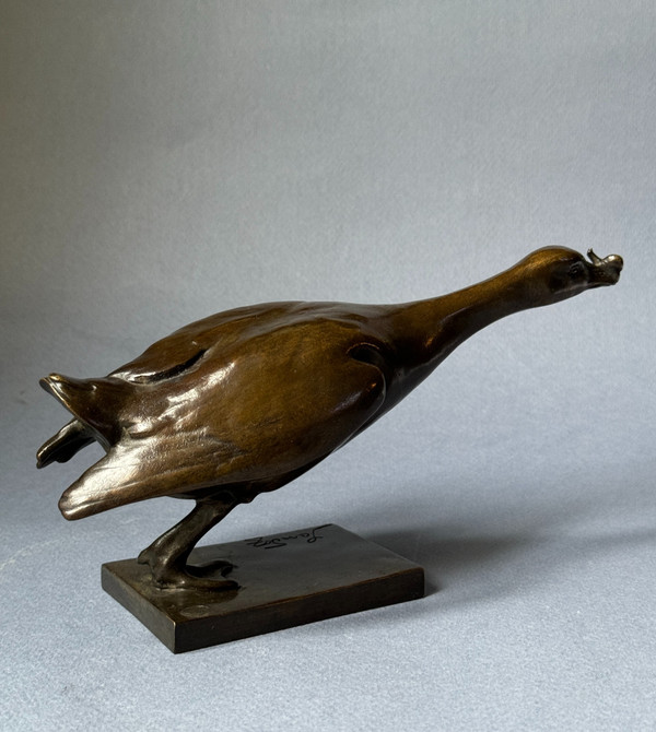 Bronze ArtDeco „Der Gänseschritt“ Édouard-Marcel SANDOZ (Susse Frères)