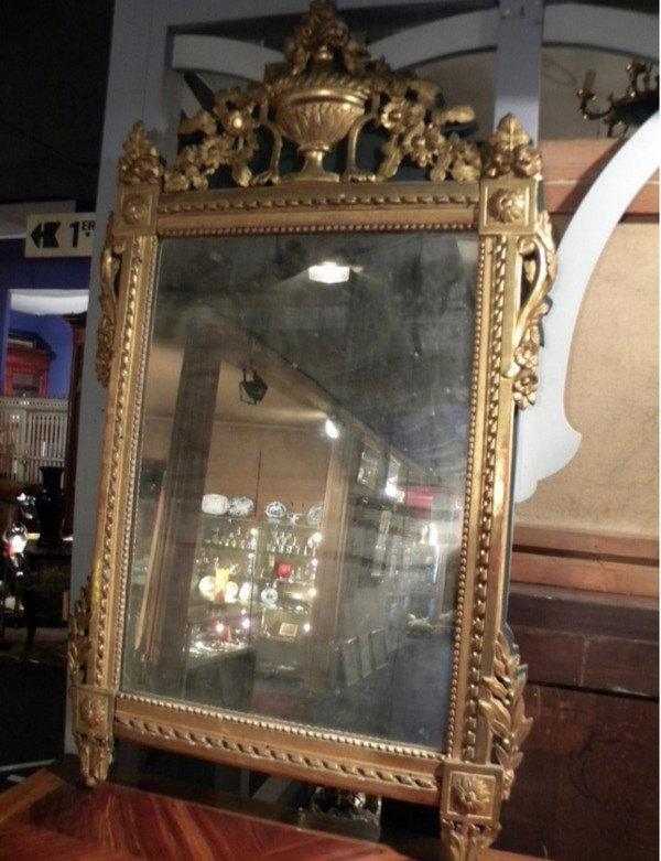 Miroir d'époque Louis XVI En Bois Doré