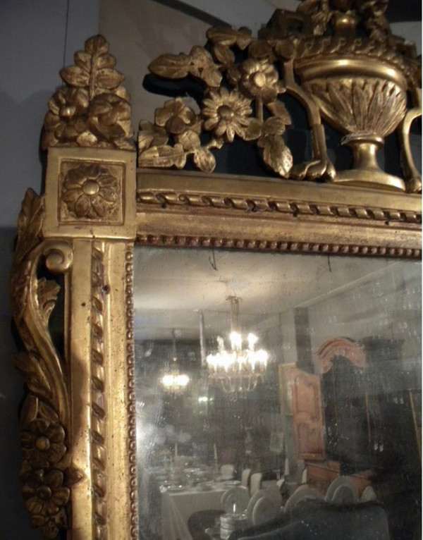 Miroir d'époque Louis XVI En Bois Doré