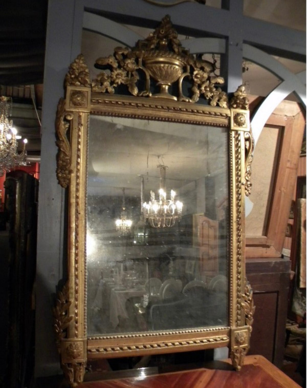 Miroir d'époque Louis XVI En Bois Doré