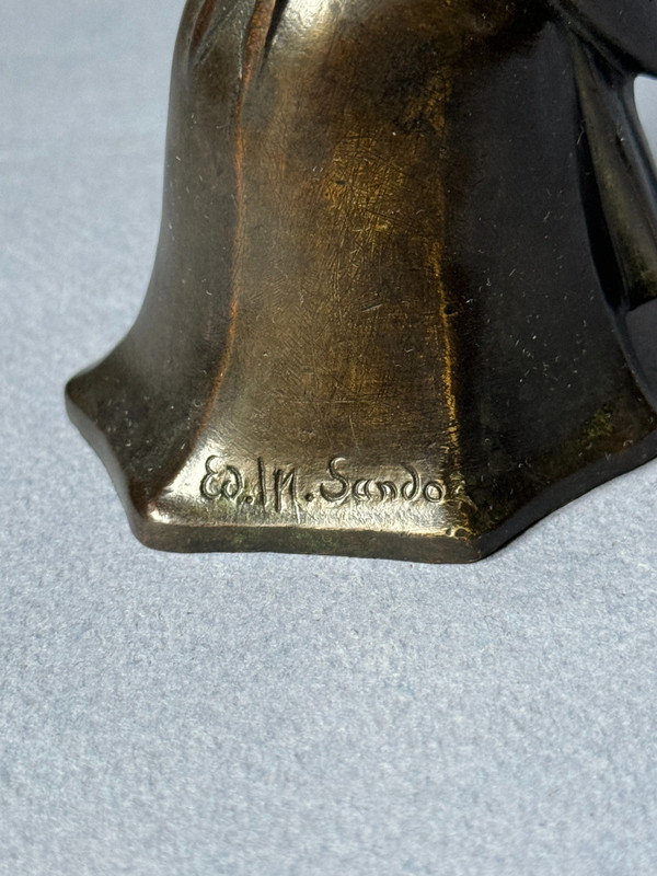 Bronzo ArtDeco "Uccello azzurro n. 1 testa sollevata" Édouard-Marcel SANDOZ (Susse Frères)