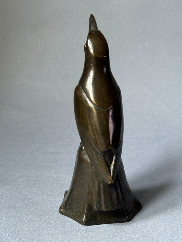 Bronzo ArtDeco "Uccello azzurro n. 1 testa sollevata" Édouard-Marcel SANDOZ (Susse Frères)