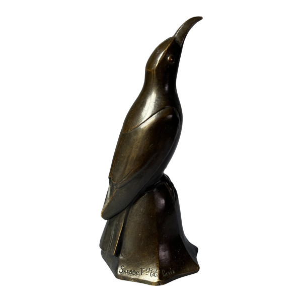 Bronzo ArtDeco "Uccello azzurro n. 1 testa sollevata" Édouard-Marcel SANDOZ (Susse Frères)