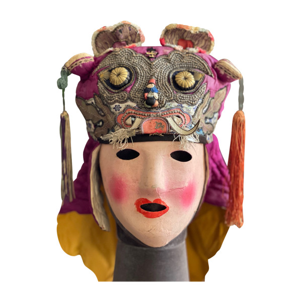 CAPPELLO DA BAMBINO CON TESTA DI TIGRE, Cina, fine XIX secolo.
