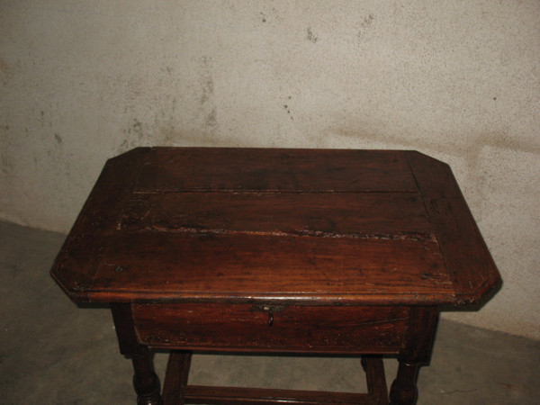 Writing table desk with a drawer in fruit wood Louis XIII period 17th