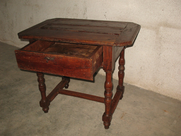 Writing table desk with a drawer in fruit wood Louis XIII period 17th