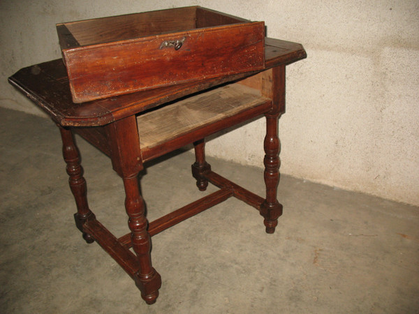 Writing table desk with a drawer in fruit wood Louis XIII period 17th