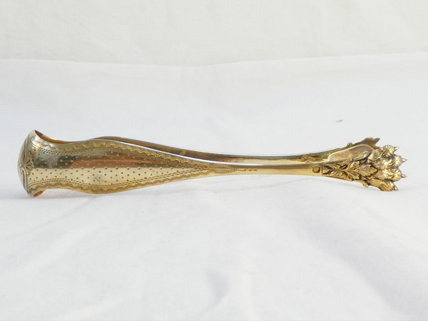 SCATOLA DA 12 cucchiaini e pinzette per zucchero ARGENTO 925 vermeil H. SOUFFLOT