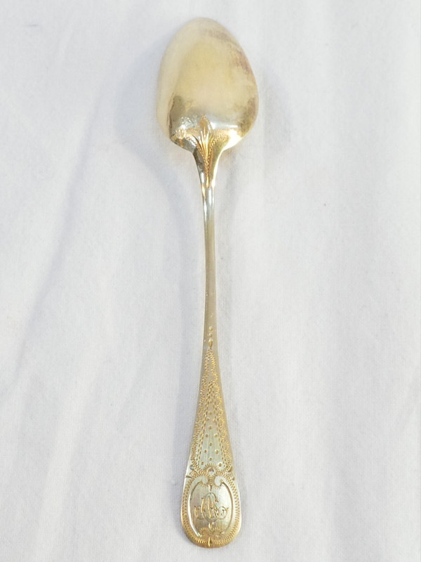 SCATOLA DA 12 cucchiaini e pinzette per zucchero ARGENTO 925 vermeil H. SOUFFLOT