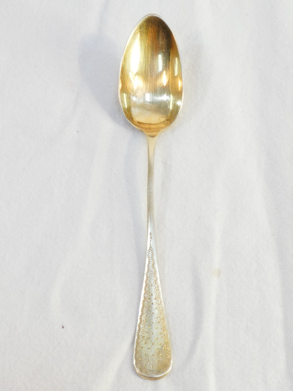 SCATOLA DA 12 cucchiaini e pinzette per zucchero ARGENTO 925 vermeil H. SOUFFLOT