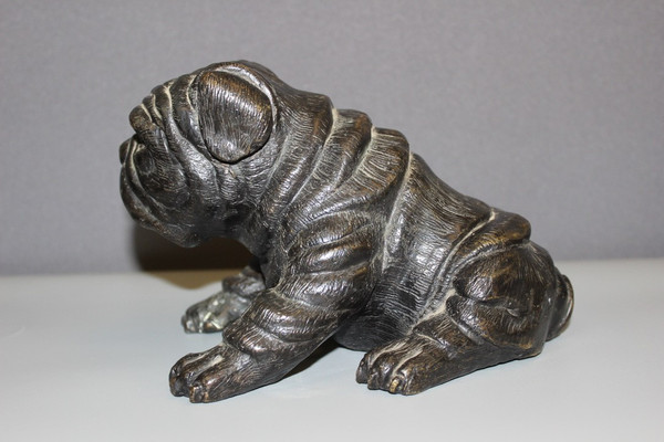 Cane in bronzo con patina scura XX secolo