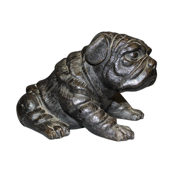 Cane in bronzo con patina scura XX secolo