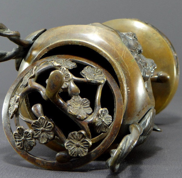 Vietnam, End of the 19th - Beginning of the 20th Century, Bronze incense burner decorated with Fo dogs.
