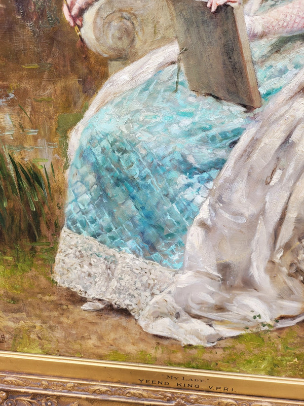  My Lady, Yeend King, Huile Sur Toile Encadrée, XIXème Siècle
