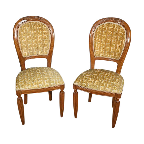 Pair of Blond Mahogany Chairs, Art Deco – 1940