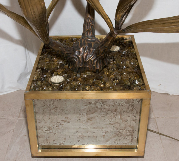 Große Blumenlampe Maison Jansen Design aus den 70er Jahren