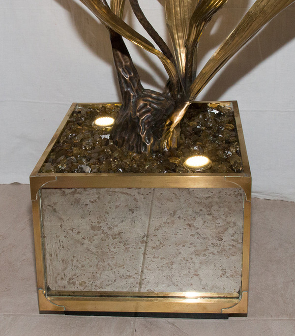 Große Blumenlampe Maison Jansen Design aus den 70er Jahren