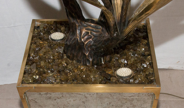 Große Blumenlampe Maison Jansen Design aus den 70er Jahren
