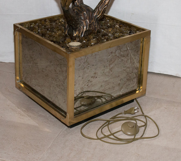 Große Blumenlampe Maison Jansen Design aus den 70er Jahren